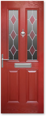 A red composite door