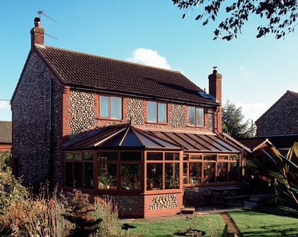 An example of a p-shape style conservatory